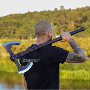 Hache viking à double lame sur mesure OEM, robuste, pour le camping, la survie en milieu sauvage, l'arme de cosplay médiévale, 4Cr13 - Product Image 3