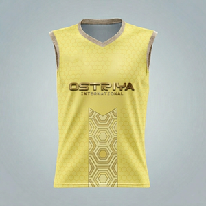 T-shirt sans manches respirant à col en V pour homme, rayé, sportif, idéal pour la gym et l'entraînement, 100 % polyester, vente directe usine - Product Image 5