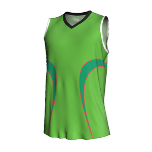 Maillot de basket sans manches vert pour homme, col en V, anti-humidité, imprimé par sublimation, coupe classique, toutes saisons - Product Image 1