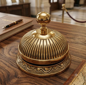 Campana de Recepción de Latón, Campana de Servicio Vintage para Hotel, Campana Decorativa Pulida a Mano, Campana de Llamada para Restaurante, Oficina, Conserjería - Product Image 1