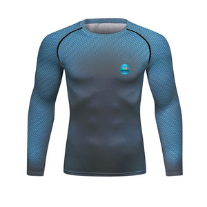 Custom Made Solid Front Gym Running Compression Suits for Men High Quality Spandex/Polyester Eco-Friendly Breathable 2-Piece Set - Product Image 2