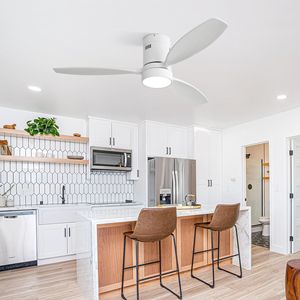 Ventilatore da soffitto a LED da 52 pollici per interni ed esterni con pale in legno massello, motore silenzioso reversibile, telecomando e luce - Product Image 6