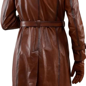 Abrigo de Cuero Genuino para Hombre, Estilo Nuevo, Personalizado, Talla Grande, Largo Regular, Color Personalizado, Cuello en V, Botones de Cuerno, Otoño Invierno - Product Image 5