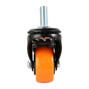 Set di 4 Ruote Girevoli Resistenti da 2 Pollici con Capacità di Carico di 110 Libbre, Stelo Filettato e Doppio Freno di Bloccaggio Sicuro per Uso Industriale - Product Image 1