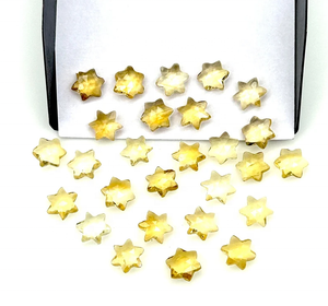 Perles de citrine naturelle en forme de petite étoile, 6 mm, perles de citrine sculptées en étoile pour la création de bijoux, pierres précieuses à six faces. - Product Image 2