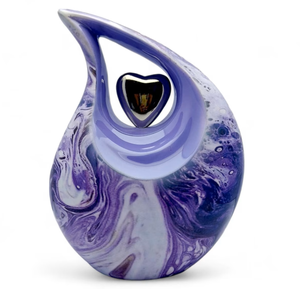 Urnas de Cremación para Adultos con Forma de Lágrima y Corazón, Acabado Colorido Antiguo, para Cenizas Funerarias, Metal, Latón/Aluminio - Product Image 2