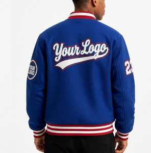 Custom Embroidered Logo Varsity <b>Jacket</b> <b>Men</b> Wool Blend Letterman <b>Jacket</b> Baseball <b>Jacket</b> For College Boy - Product Image 2