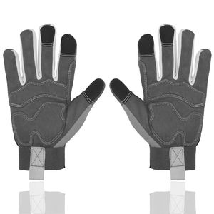 Gants de travail en cuir pour la construction industrielle avec logo personnalisé, gants de sécurité mécaniques flexibles compatibles avec les écrans tactiles - Product Image 6