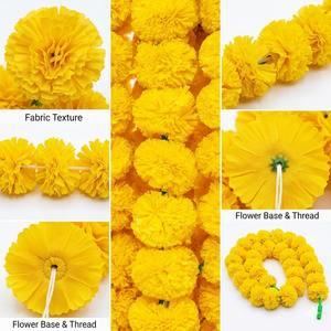 Guirnalda de Caléndulas para Diwali, Flores Artificiales de Caléndula Largas, Decoración India para Pooja, Bodas, Fiestas, Navidad, San Valentín - Product Image 3