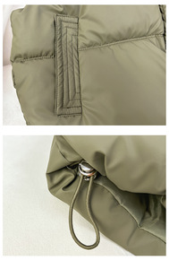 Gilet matelassé unisexe chaud 100% haute qualité coupe-vent d'hiver décontracté sans manches avec col roulé rembourré - Product Image 5