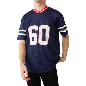 Jersey de Fútbol Americano de Alta Calidad, Color Azul Marino, Servicio OEM, Talla Grande, Manga Corta, Personalizable, Tela Suave, para Equipos - Product Image 1