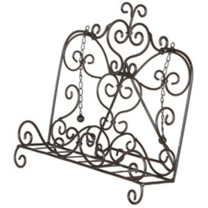 Support de livre de cuisine en fer forgé Best Shape, support de bureau, étagère de table, finition noire, porte-revues et livres de table - Product Image 1