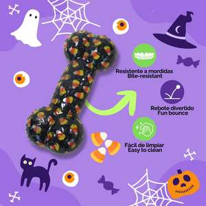 Giocattolo per Cani in Gomma 16,5x7,5cm con Design Halloween, Colori Vivaci, Facile da Pulire, Resistente ai Morsi, Gioco Interattivo e di Movimento per Animali Domestici - Product Image 3