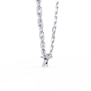 PT950 Platinum Rectangular Link Chain for Modern Women <b>Statement</b> Diamond Jewellery Collection Handcuff Diamond <b>Necklace</b> - Product Image 2
