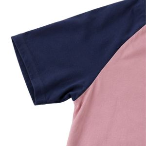 Camiseta Raglán Rosa y Azul Marino para Mujer, con Logotipo Personalizado, Cuello Redondo, Manga Corta, Poliéster y Algodón, Informal, Verano, OEM, ODM - Product Image 5