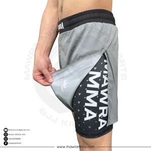 Pantalones cortos de entrenamiento MMA 2 en 1 para hombre, pantalones cortos transpirables de secado rápido para gimnasio, pantalones cortos deportivos con cintura elástica para entrenamiento y correr con interior - Product Image 6
