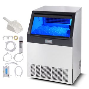 Macchina per il ghiaccio commerciale a mobiletto, 90 cubetti di ghiaccio in 12-15 minuti, per cucine professionali - Product Image 1