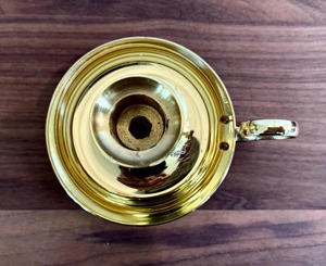 Support de bougie en laiton brillant fait main, écologique, en forme de coquille, avec poignée, pour la décoration de la maison, les mariages et les fêtes de Noël - Product Image 5
