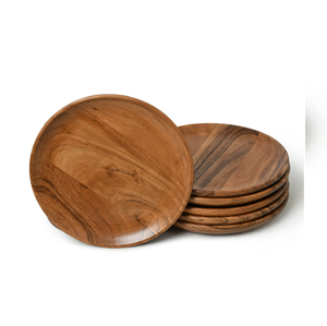 Natural Lightweight Wood <b>Snack</b> <b>Plates</b> with Custom Logo Sustainable Natural Design Wooden Serving Dishes By UO INDIA - Product Image 5