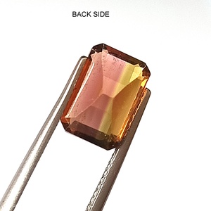 พลอยทัวร์มาลีนแซมเบียธรรมชาติ 3 กะรัต สองสี ทรงเหลี่ยมมรกต ประณีต สวยงาม - Product Image 6
