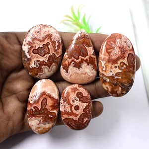 Venta al por mayor 100% Natural Rosita Jasper de alta calidad hecho a mano corte ovalado piedras preciosas forma mixta fabricación de joyas lote a precio competitivo - Product Image 3