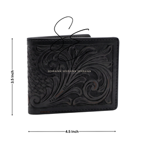 Portefeuille en cuir véritable fait main, style western vintage, pour homme - Product Image 3