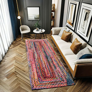 Tapis rectangulaires en jute multicolores pour hôtels et salons - Écologiques, réversibles, antidérapants, faciles à laver, design moderne - Product Image 3
