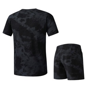 เสื้อยืดแขนสั้นและกางเกงขาสั้นลำลองสำหรับผู้ชาย พิมพ์ลายคุณภาพสูง ผ้าฝ้าย 100% น้ำหนักเบา เหมาะสำหรับฤดูร้อน ชุดคู่พร้อมโลโก้ - Product Image 2