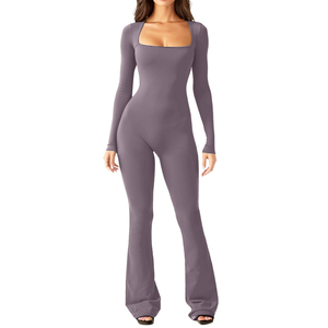 Combinaison noire à col roulé et manches longues pour femme, taille haute, coupe ajustée, style minimaliste, toutes saisons, en Spandex et Polyester - Product Image 6