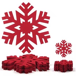 Red Frozen Christmas Theme <b>Coasters</b> Laser Cut Stylish Holiday <b>Coaster</b> <b>Set</b> For Maintaining Clean And Stain Free Table Surfaces - Product Image 1