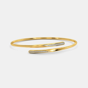 Brazalete de Oro con Barras Cruzadas de Diamantes y Diamantes Redondos Cultivados en Laboratorio - Product Image 5
