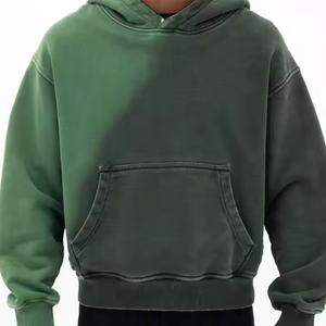 Sudadera con Capucha y Sudadera de Algodón Estilo Vintage para Hombre, Corte Regular, Tejido con Efecto Ácido, Fabricante de Ropa Urbana Personalizada - Product Image 4