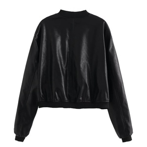 เสื้อแจ็คเก็ตหนังผู้หญิงสั่งทำขายส่ง ระบายอากาศได้ดี  แบบ Biker Coat  เสื้อคลุมแฟชั่นสำหรับขี่มอเตอร์ไซค์  รับทำโลโก้ OEM จากโรงงาน - Product Image 4