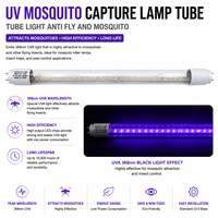 Tube de lampe UV BL 368nm pour la capture des moustiques, tube LED UVA de 4 pieds, anti-mouches et anti-moustiques, garantie de 2 ans
