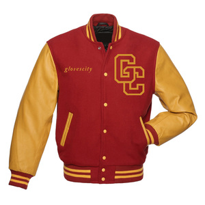 Personalizado Chenille bordado Patchwork hombre chaqueta guantes City Varsity chaqueta High Street suelta béisbol lana tela chaqueta para hombre - Product Image 1
