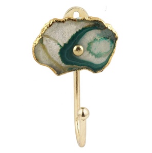 Moroccan <b>Gold</b> Hand Painted Agate Knobs Rustic Style <b>Wall</b> Coat Rack with Iron Brass Cast Iron Hat <b>Hook</b> [CIH 206] Export Quality - Product Image 2