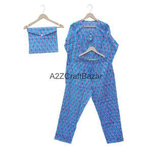 Robe de nuit pour femme, faite à la main, imprimé floral, 100% coton, col rond, ensemble pyjama en pur coton doux, cadeau pour demoiselle d'honneur, pyjama pour femme - Product Image 6