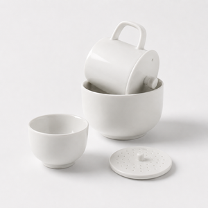 Juego de Degustación de Té Profesional de Cerámica Blanca/Probador de Té/Juego de Prueba de Té de Cerámica/Kit de Degustación de Té - Product Image 1