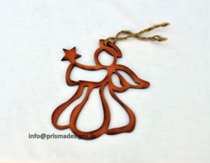 Vente en gros d'ornements de Noël en bois écologiques, flocons de neige découpés au laser, étiquettes suspendues en bois personnalisées, décoration de sapin de Noël - Product Image 3