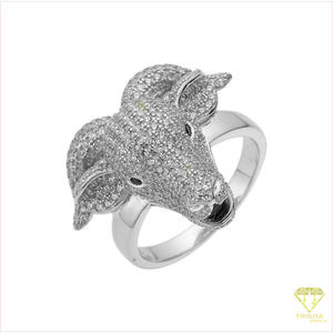Anillo de Plata 925 con Diamante Cultivado en Laboratorio, Diseño Animal, Detalles de Piedras Brillantes, Joyería de Moda Premium al por Mayor - Product Image 2