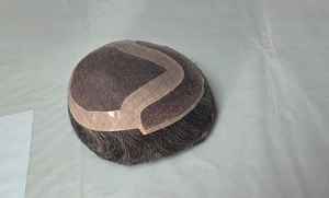 Perruque Toupet Mono Front Lace Taz en Cheveux Remy Chinois de Qualité Supérieure, Trame Simple, avec Ondulations Profondes Naturelles - Product Image 3