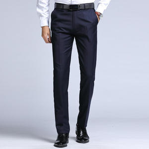 Pantalon de costume coupe droite pour homme, style business et décontracté, coupe slim, noir, style western - Product Image 1
