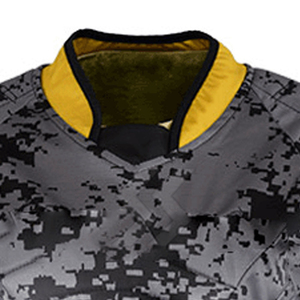Camiseta de Paintball Personalizada de Manga Larga, Diseño de Camuflaje Gris y Amarillo, Ropa para Actividades al Aire Libre, Ajuste Universal - Product Image 3