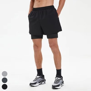 Shorts de bain pour hommes, couleur unie, séchage rapide, coupe classique, en spandex et polyester, tricotés, shorts de sport - Product Image 2