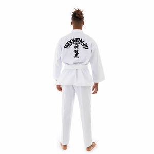 Tenues de Taekwondo ITF personnalisées, couleurs et tailles sur mesure, logo personnalisé, ensembles de maillots et pantalons 2 pièces. - Product Image 3