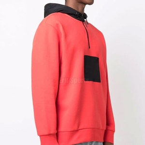 OEM Service Wholesale Best Design Men Quarter Zip Hoodies Winter Lightweight Solid Color High Quality Eco-Friendly Breathable - Product Image 2