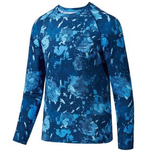 Camisa de Pesca de Manga Larga para Hombre, Azul, con Estampado por Sublimación, Protección Solar UPF 50, Secado Rápido, Poliéster, Talla Adulto - Product Image 1