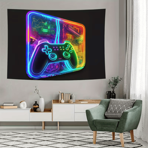 Arazzo 2D piatto con stampa a tema neon, decorazione fluorescente da parete per camera da letto, soggiorno, ufficio - Non poroso - Product Image 1