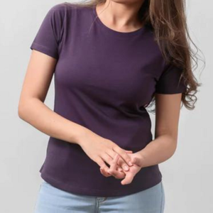 Camiseta de Moda para Mujer, Cuello Redondo, Uso Diario, Estilo Casual Relajado, Algodón Suave - Product Image 3