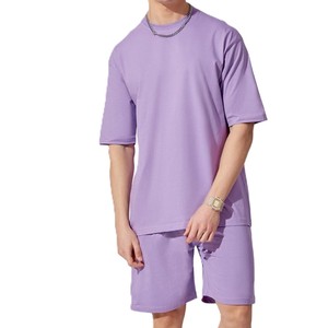 Ensemble d'été 2026 pour homme, 2 pièces, T-shirt et short personnalisables avec logo, grandes tailles, 100 % coton, ensembles de sport de qualité supérieure - Product Image 6